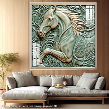 file tranh con giap decor tuoi con ngua ngo dep 714