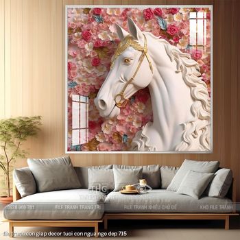 file tranh con giap decor tuoi con ngua ngo dep 715