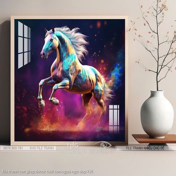 file tranh con giap decor tuoi con ngua ngo dep 716