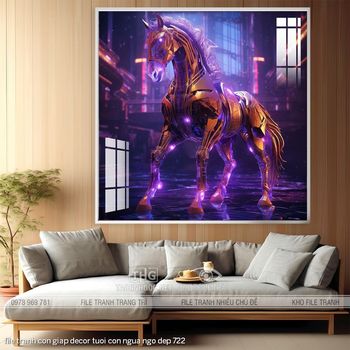 file tranh con giap decor tuoi con ngua ngo dep 722