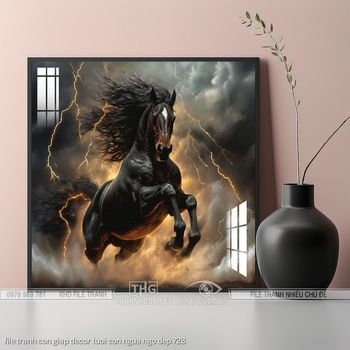 file tranh con giap decor tuoi con ngua ngo dep 728