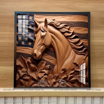 file tranh con giap decor tuoi con ngua ngo dep 734