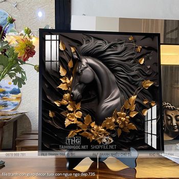 file tranh con giap decor tuoi con ngua ngo dep 735