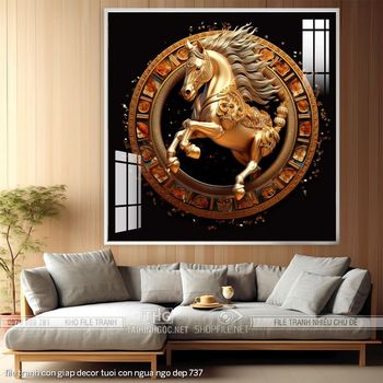 file tranh con giap decor tuoi con ngua ngo dep 737