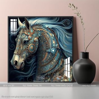 file tranh con giap decor tuoi con ngua ngo dep 738