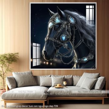 file tranh con giap decor tuoi con ngua ngo dep 739