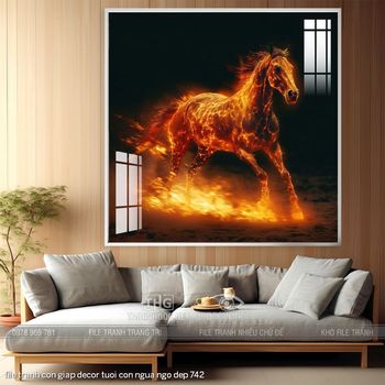 file tranh con giap decor tuoi con ngua ngo dep 742