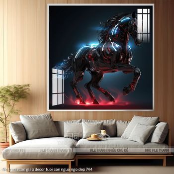 file tranh con giap decor tuoi con ngua ngo dep 744