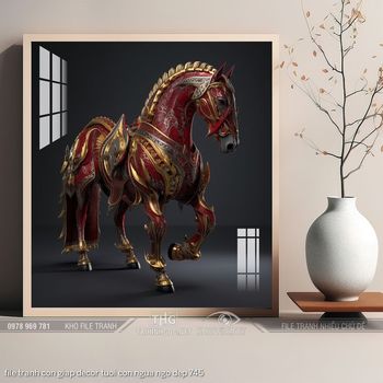 file tranh con giap decor tuoi con ngua ngo dep 745