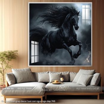 file tranh con giap decor tuoi con ngua ngo dep 746