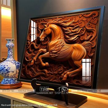 file tranh con giap decor tuoi con ngua ngo dep 748