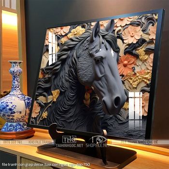 file tranh con giap decor tuoi con ngua ngo dep 750