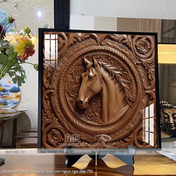 file tranh con giap decor tuoi con ngua ngo dep 751