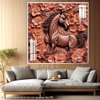 file tranh con giap decor tuoi con ngua ngo dep 758