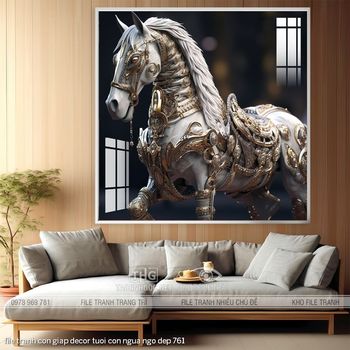 file tranh con giap decor tuoi con ngua ngo dep 761