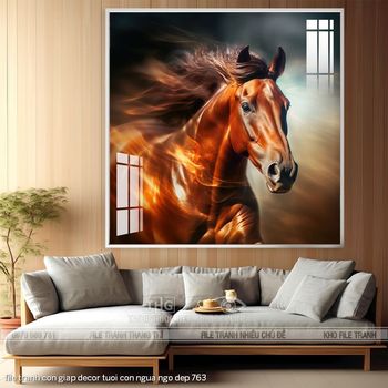 file tranh con giap decor tuoi con ngua ngo dep 763