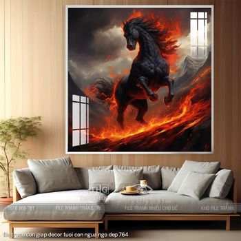 file tranh con giap decor tuoi con ngua ngo dep 764