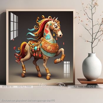 file tranh con giap decor tuoi con ngua ngo dep 775