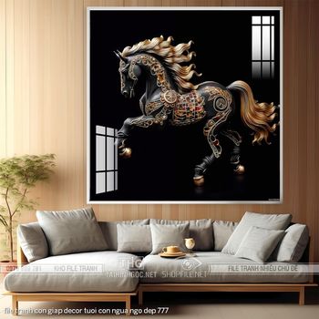 file tranh con giap decor tuoi con ngua ngo dep 777