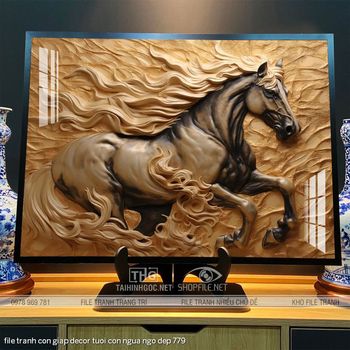 file tranh con giap decor tuoi con ngua ngo dep 779