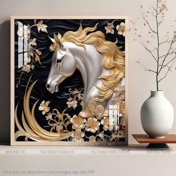 file tranh con giap decor tuoi con ngua ngo dep 785