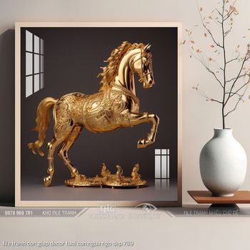 file tranh con giap decor tuoi con ngua ngo dep 789