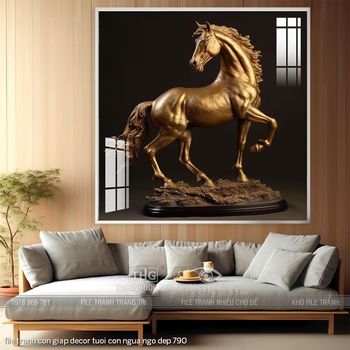 file tranh con giap decor tuoi con ngua ngo dep 790