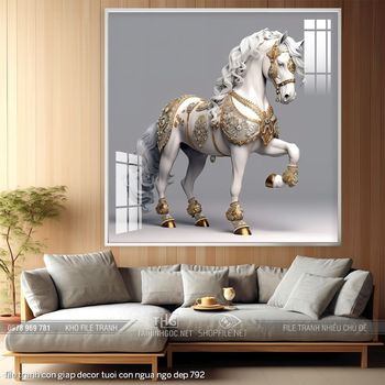 file tranh con giap decor tuoi con ngua ngo dep 792