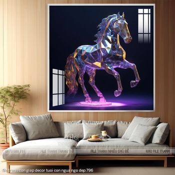 file tranh con giap decor tuoi con ngua ngo dep 796