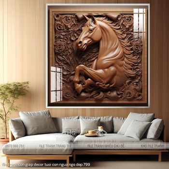 file tranh con giap decor tuoi con ngua ngo dep 799