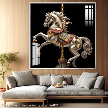 file tranh con giap decor tuoi con ngua ngo dep 802