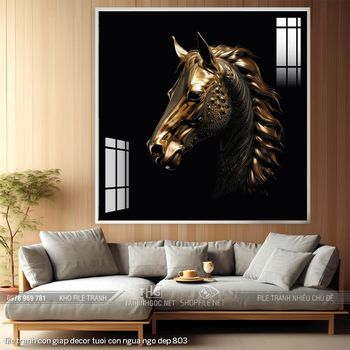 file tranh con giap decor tuoi con ngua ngo dep 803