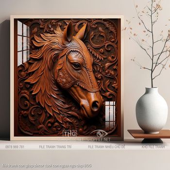 file tranh con giap decor tuoi con ngua ngo dep 805