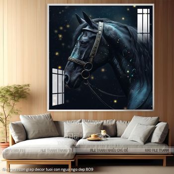 file tranh con giap decor tuoi con ngua ngo dep 809