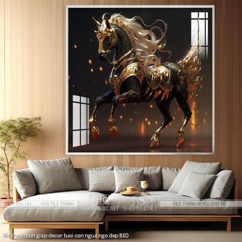 file tranh con giap decor tuoi con ngua ngo dep 810