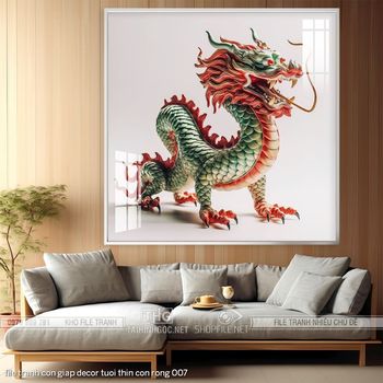 file tranh con giap decor tuoi thin con rong 007