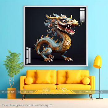 file tranh con giap decor tuoi thin con rong 028