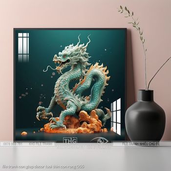 file tranh con giap decor tuoi thin con rong 055