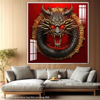 file tranh con giap decor tuoi thin con rong 069