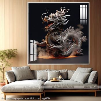 file tranh con giap decor tuoi thin con rong 088