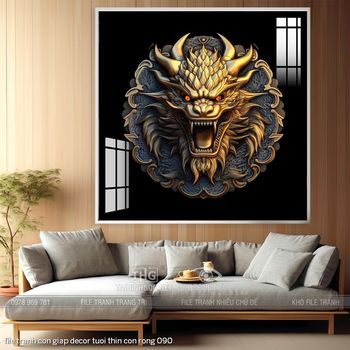 file tranh con giap decor tuoi thin con rong 090