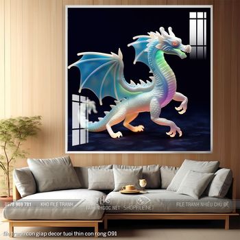 file tranh con giap decor tuoi thin con rong 091