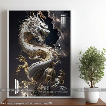 file tranh con giap decor tuoi thin con rong 100