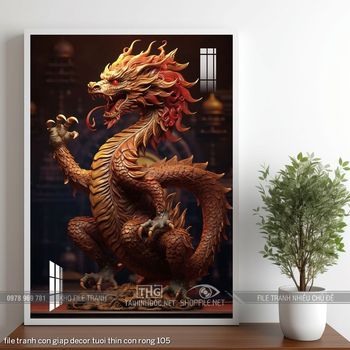 file tranh con giap decor tuoi thin con rong 105