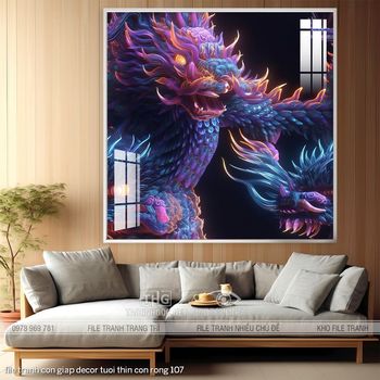 file tranh con giap decor tuoi thin con rong 107