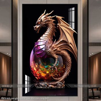 file tranh con giap decor tuoi thin con rong 110