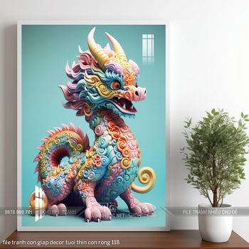 file tranh con giap decor tuoi thin con rong 118