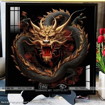 file tranh con giap decor tuoi thin con rong 120