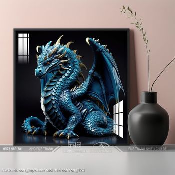 file tranh con giap decor tuoi thin con rong 124