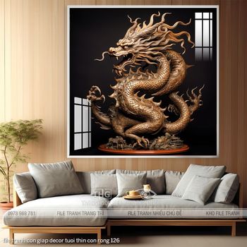 file tranh con giap decor tuoi thin con rong 126